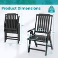 thumbnail image 3 of Costway Foldable Patio Chair with Armrest, Curved Back, Slatted Seat for Backyard Deck Black, 3 of 9