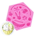 thumbnail image 3 of Kearding Molde de silicona para hornear de Pascua, cesta de conejo, flores, huevos de conejito, dulces, galletas, pasteles, utensilios de decoración para Almacenamiento y organización del hogar Kearding HA023085-00, 3 of 6