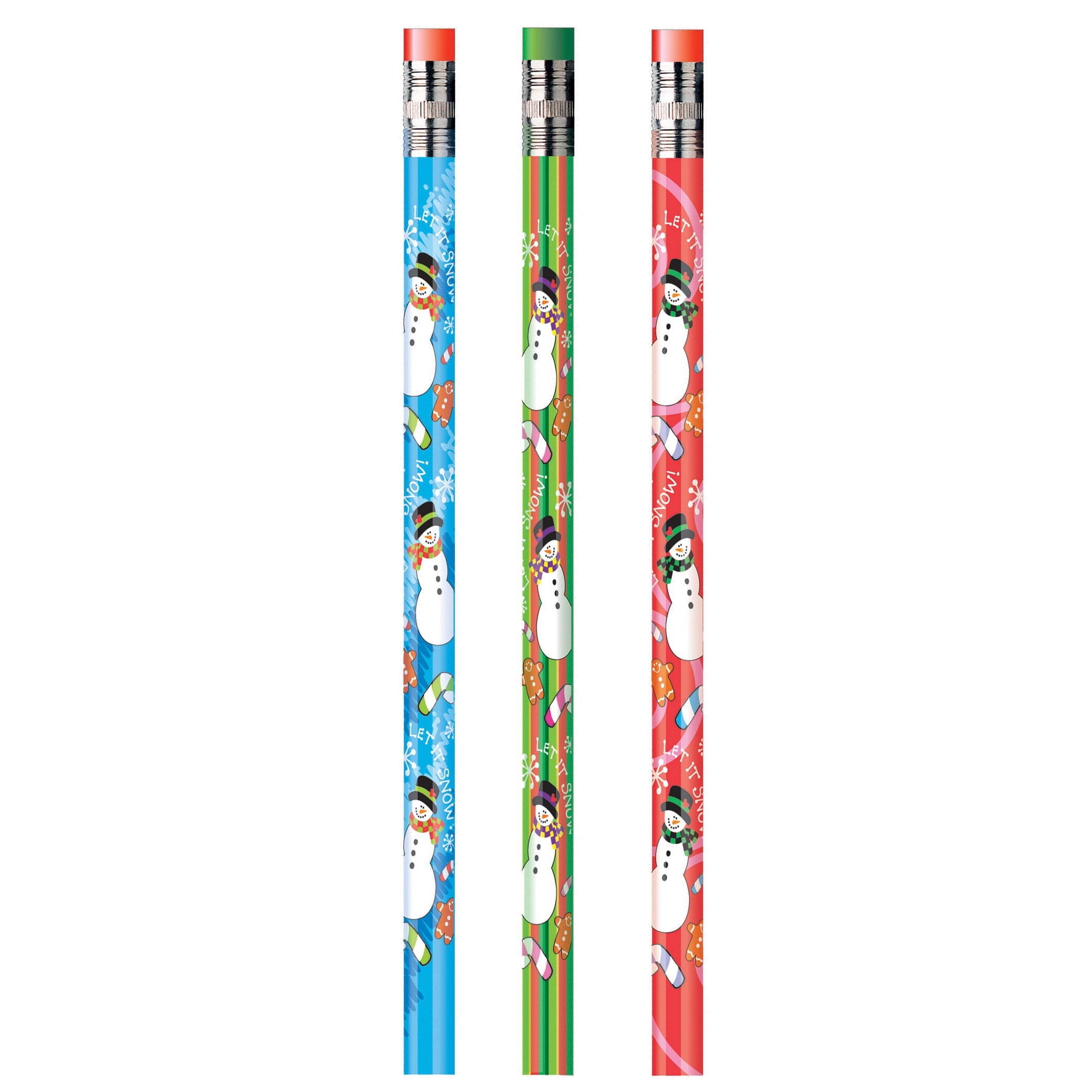 Moon Products Decorated Pencils, Holiday Snowmen Assortment, 144 Pencils
