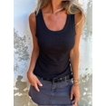 thumbnail image 4 of Womens Sleeveless Square Neck Tank Tops Racerback Workout Top Ribbed Knit Slim Casual Clothes Black L, 4 of 8