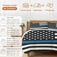 thumbnail image 6 of Thin Blue Duvet Cover Set Queen 4 Pieces Line Flag American Police Flag Honoring Law Enforcement Officers Bedding Set with Zipper Closure,1 Comforter Cover 90x92 In 1 Flat Sheet&2 Pillow Cases, 6 of 7
