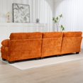 thumbnail image 3 of L Shaped Modular Sectional Sofa with Reversible Sleeper Couch and Ottoman, Deep Seating Comfort, Durable Chenille Fabric for Apartments, Studios & Home Offices – Orange, 3 of 9