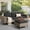 Black, variant on Ovios 4 Pieces Wicker Patio Furniture Sets Outdoor Conversation Sectional Sofa for Backyard Deck