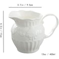 thumbnail image 2 of Relief White Ceramic Creamer and Sugar Bowl Set Coffee Serving Set Cream Pitcher, 2 of 8
