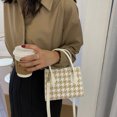 thumbnail image 4 of Sywqhk Bolso Bandolera De Hombro A Cuadros Retro Para Mujer, Bolsos De Mano Portátiles De Pu (Blanco) Sywqhk Para estrenar, 4 of 9