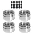 thumbnail image 2 of Toystoory 12 Uds. De tarros magnéticos para especias, salero de acero inoxidable, 4/6 Uds., organizador de contenedores para especias, almacenamiento de Cocina y Comedor 4 tarros de condimentos Toystoory HA004091-01, 2 of 6