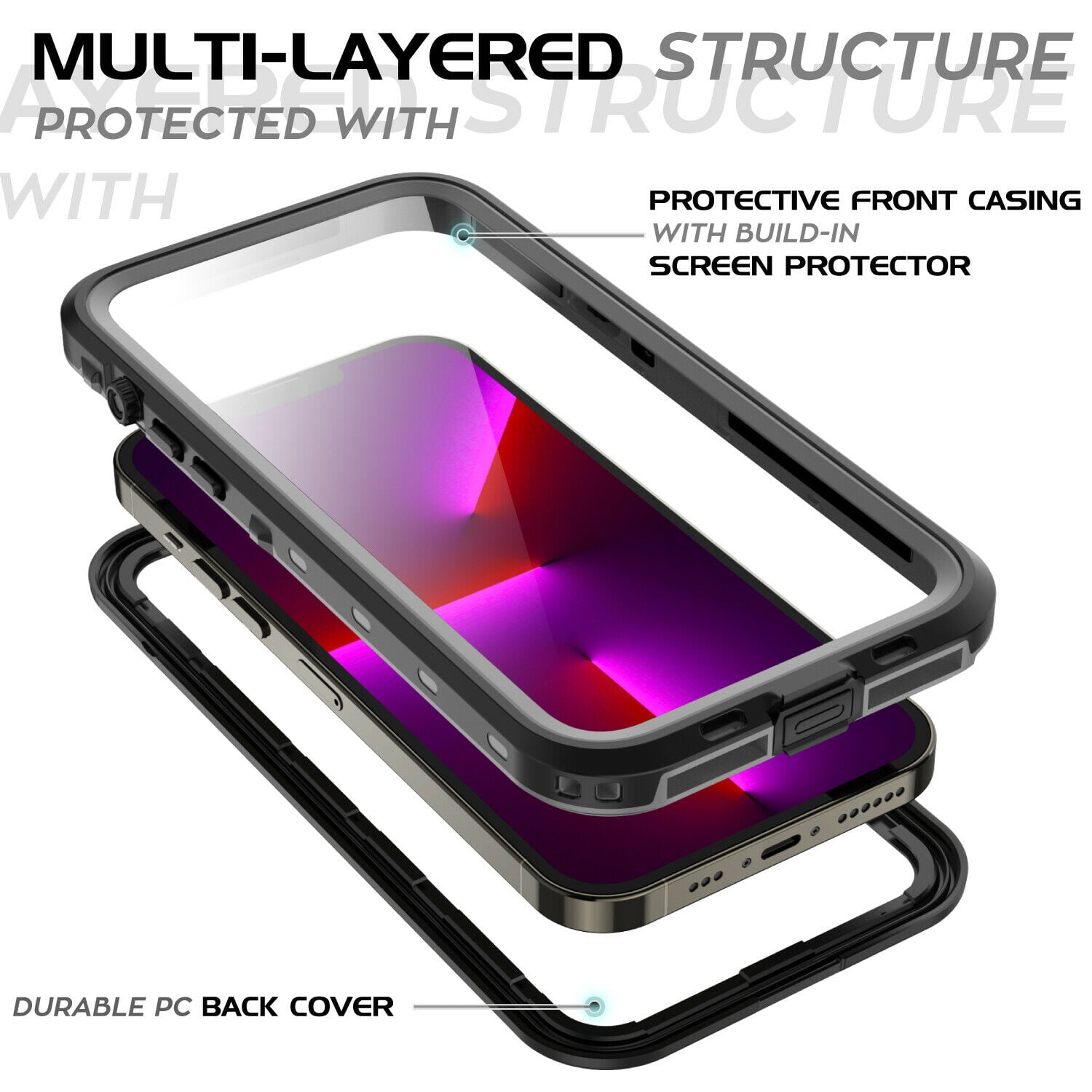 Waterproof & shockproof case for iPhone 13 Pro - 360° optimal