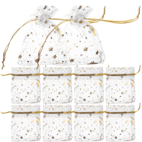 50 Pcs Candy Bags Storage Clothes Bags Favor Bags Drawstring Mesh Gift Bag Small Mesh Bags Drawstring Travel