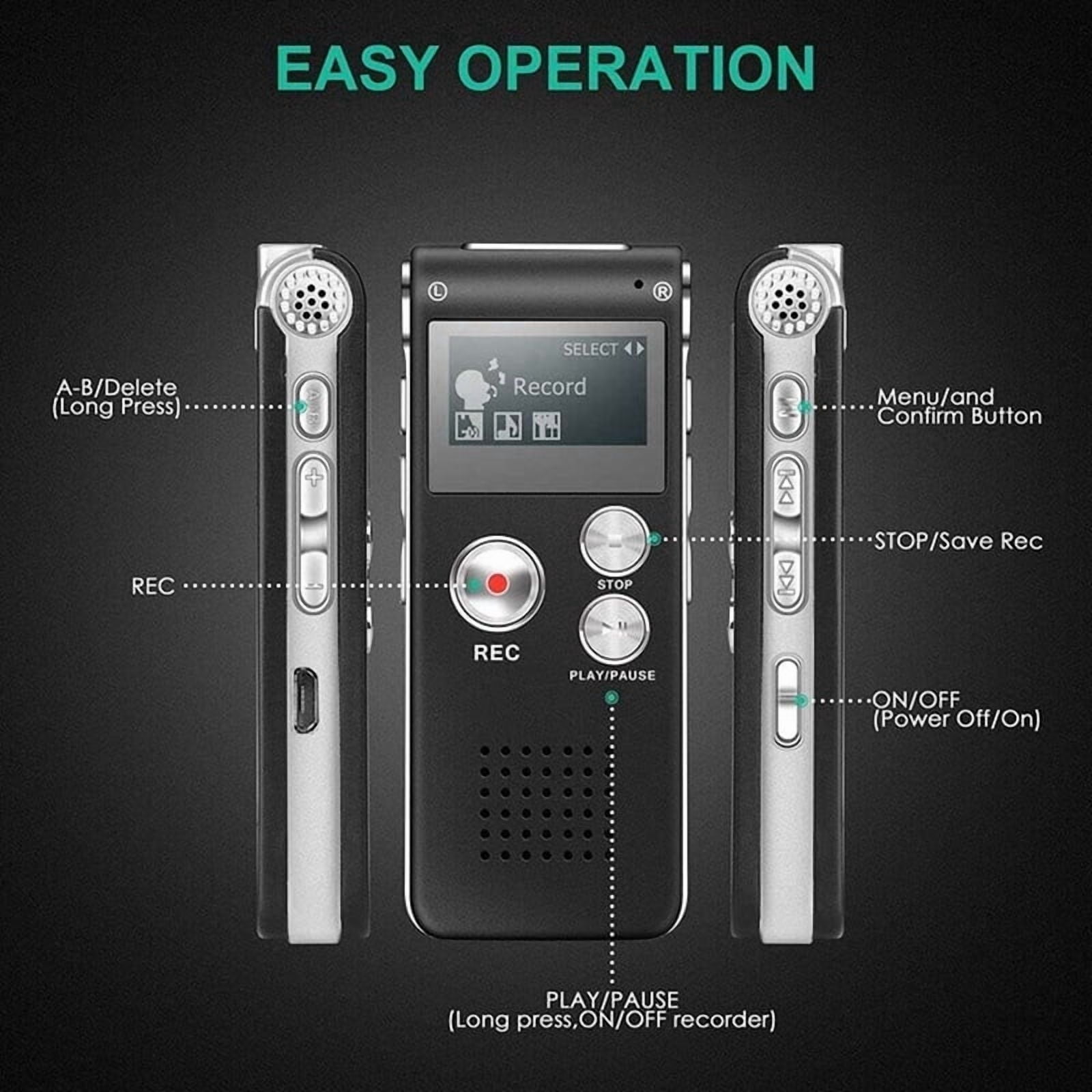 Paranormal Hunting Equipment Digital EVP Voice Activated Recorder USB US 8GB (Black)