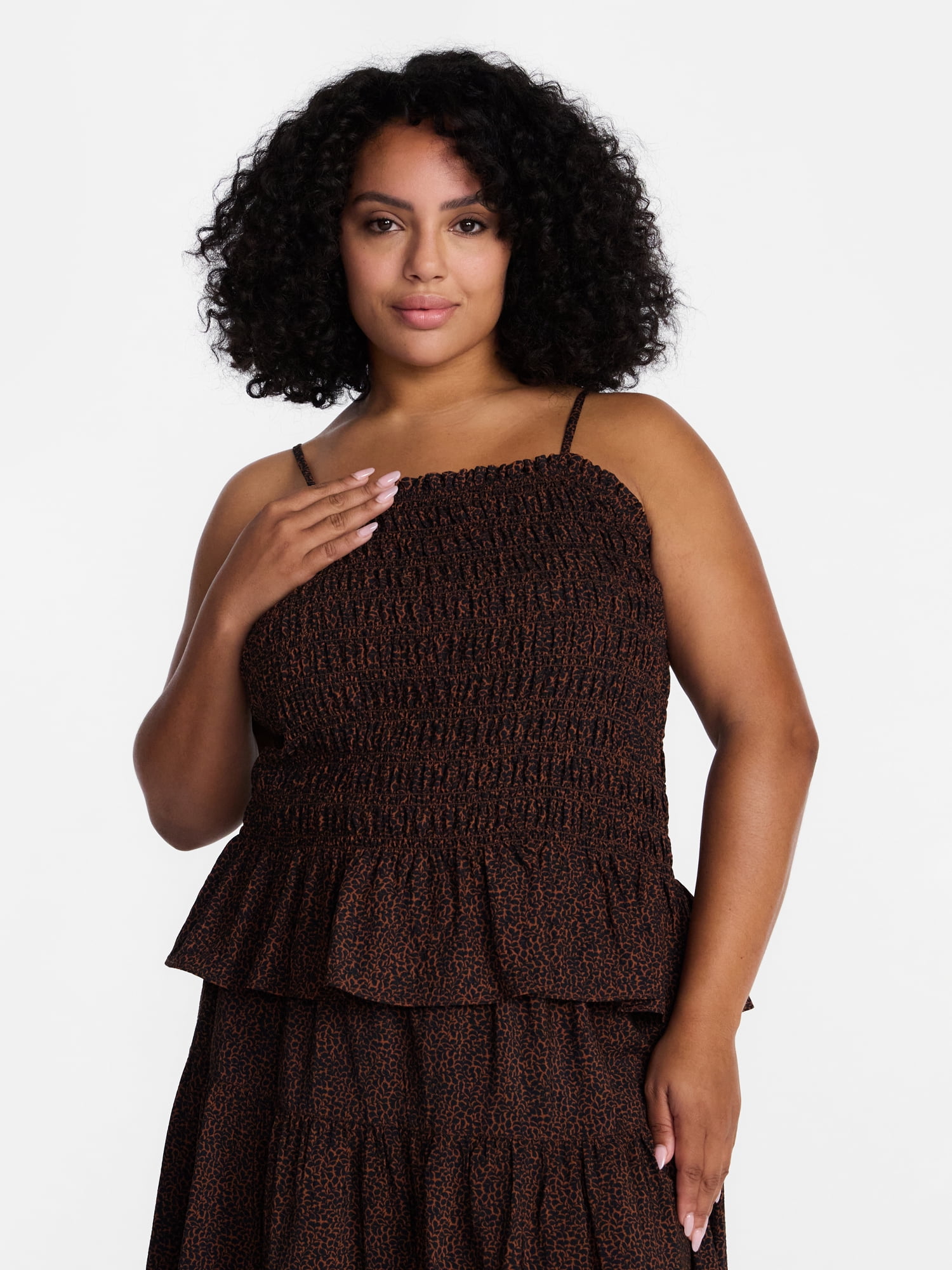 Time and Tru Women's Smocked Tank Top, Sizes XS-XXXL