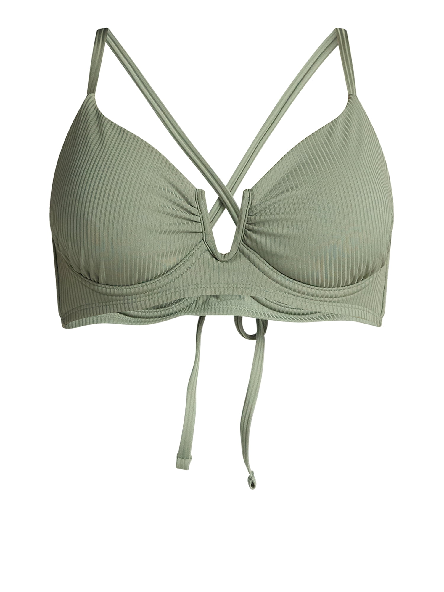 Time and Tru Women's and Women's Plus V Wire Underwire Bikini Top, Sizes XS-2X
