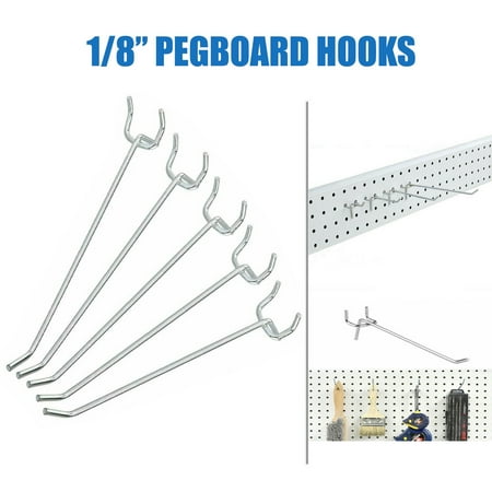 

2 4 6 8 Long Peg Board Shelving Hooks 1/8 Thick Zinc Steel-PACK 20 PACK 100