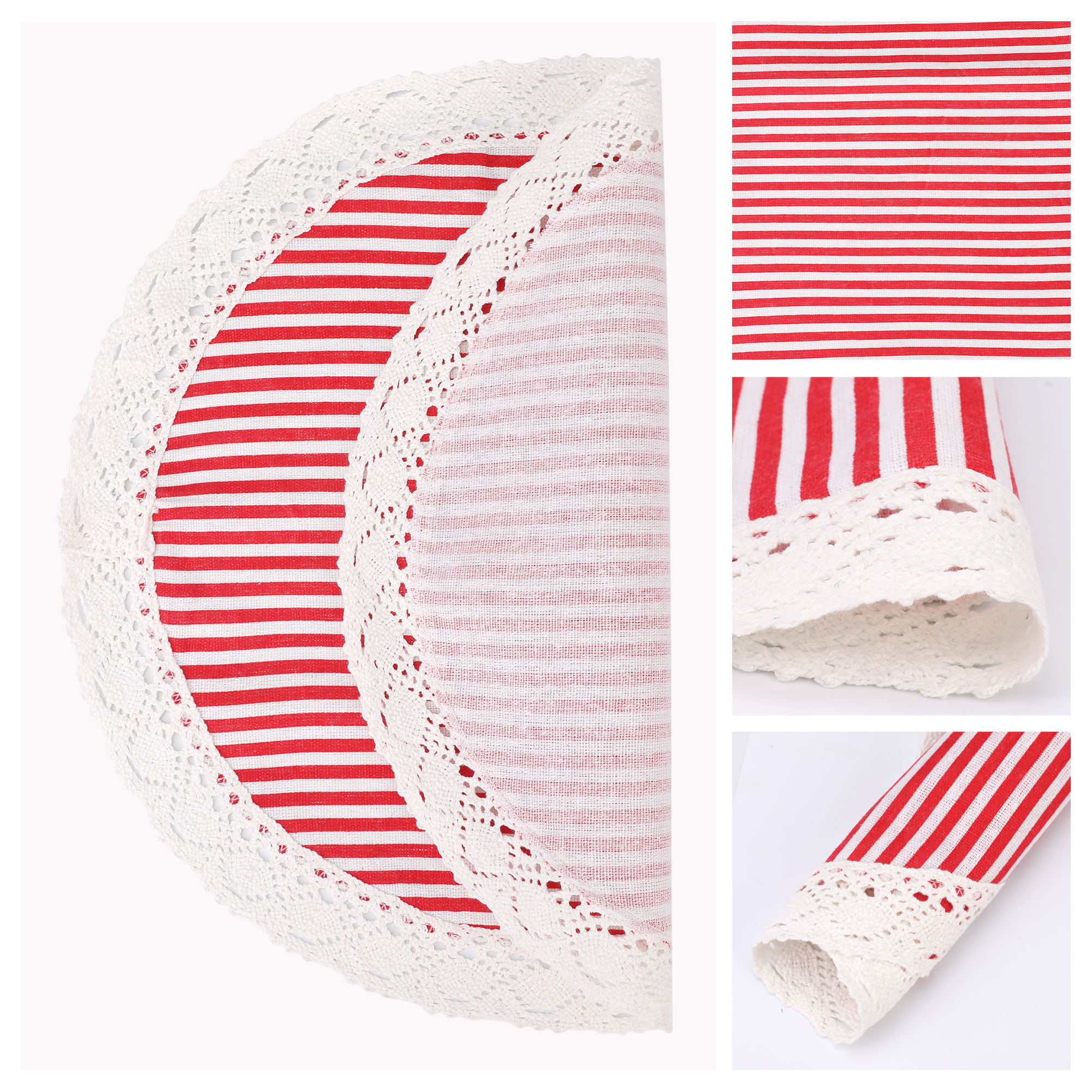 Unique Bargains Set of 6 Rustic Placemats for Dining Table Decor Red