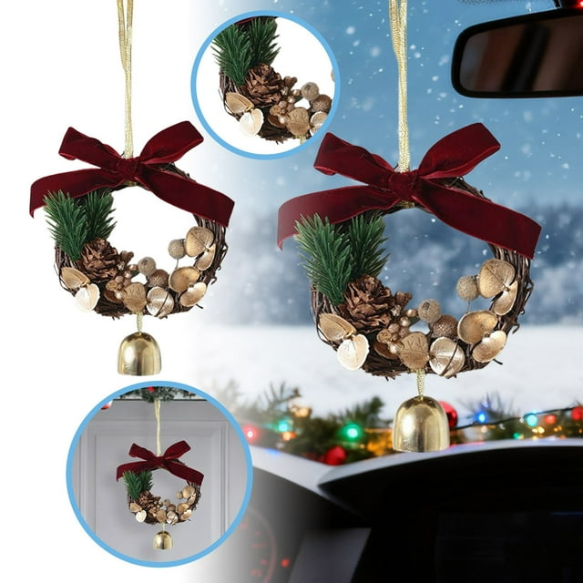 Couronne de Fête avec Baies Rouges Classiques et un Nœud Élégant pour Votre Porte d'Entrée Décoration de Bienvenue Intérieure Extérieure
