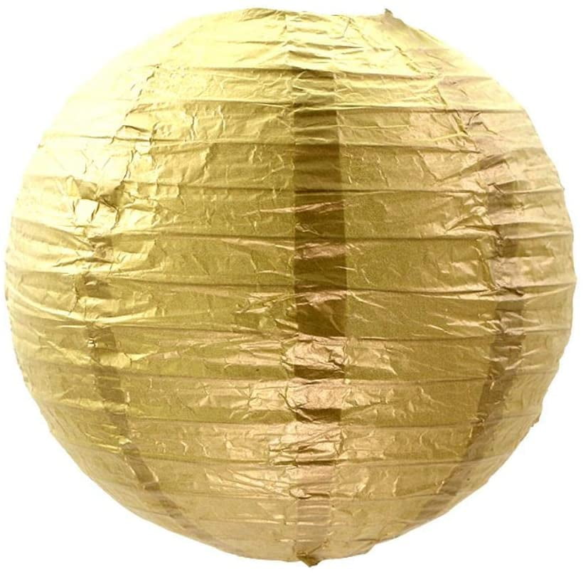 6 Inch Golden Paper Lantern Party Decor Kit HandMade Tissue
