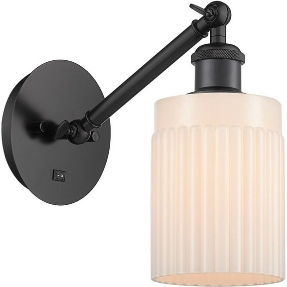 317-1W-BK-G341-LED-Innovations Lighting-Caledonia - 1 Light Wall Sconce In Industrial Style-11.38 Inches Tall and 5.3 Inches Wide Matte Black Matte