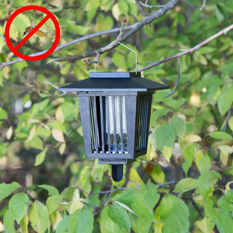 Solar Power UV Mosquito and Bug Zapper LED Light?Black by Pure Garden Solar Power UV Mosquito and Bug Zapper LED Light?Black by Pure Garden