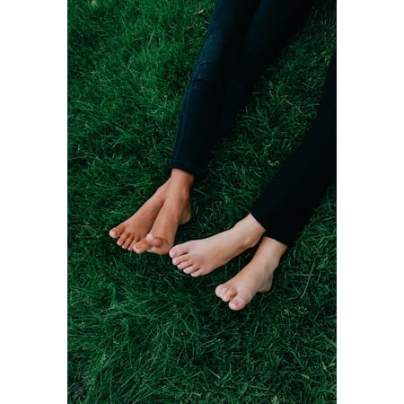 Canvas Print Summer People Nature Best Friends Grass Feet Legs Stretched Canvas 10 x