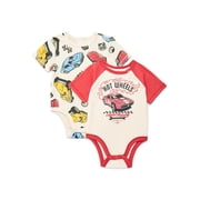 Hot Wheels Baby Boys or Girls Graphic One-Piece Bodysuits, 2-Pack, Sizes 0/3M-24M