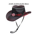 thumbnail image 2 of Slccxzc Unisex Summer Straw Cowboy Hat Wide Brim Sun Protection Panama Hat, 2 of 7