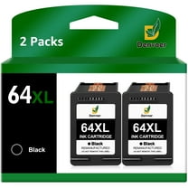 Denvoer Printer Ink 64 Replacement for HP 64XL Black Ink Cartridges for Envy Photo 7858 7855 7155 6255 6252 Envy 5542 Printer (2 Pack)