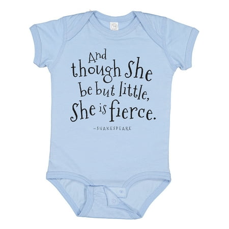 

Inktastic Though She Be but Little Shakespeare Quote Gift Baby Boy or Baby Girl Bodysuit