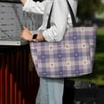 thumbnail image 7 of Sigee Purple Floral Gingham Check Plaid Print Extra Large Waterproof Beach Travel Bag with Zipper - Durable and Versatile for Vacation, Gym, and Daily Use, 7 of 7