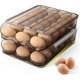 thumbnail image 1 of Egg Box Fridge Storage Double Layer with Lid 36 Eggs with Tilt Angle Automatic Filling, 1 of 5
