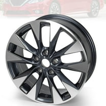 17" Wheel Rim 17x6.5-inch 5-Lug, for 2016-19 Nissan Sentra, Machined Grey Replacement Rims 62730