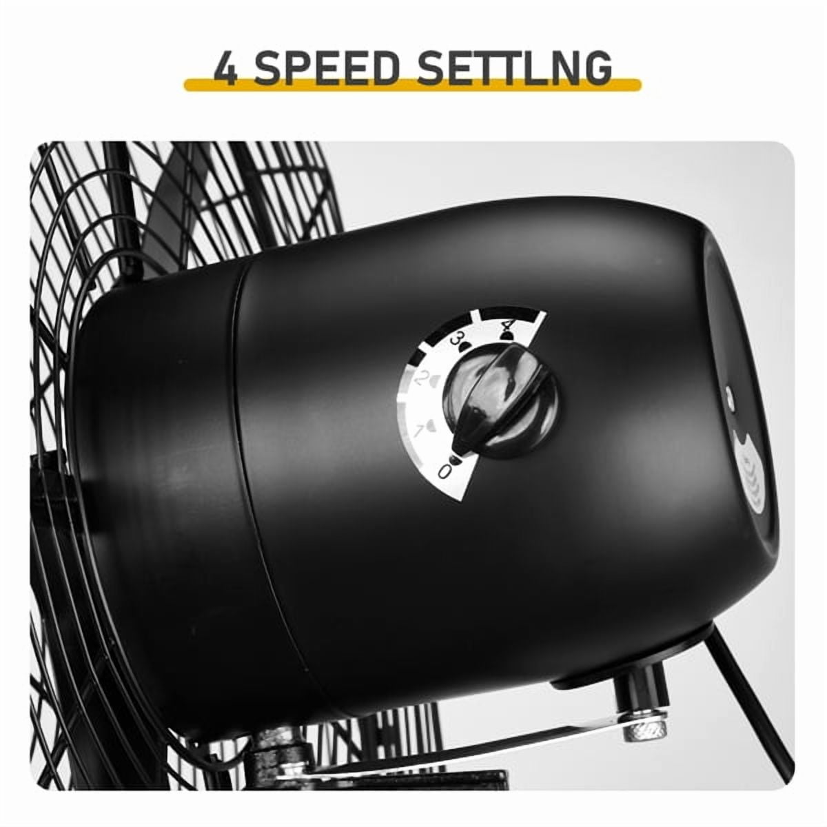 Alvantor 26 Inch Industrial Wall Mount Fan, 9299 CFM Oscillating BLDC Copper Motor, 4 Speeds, Black