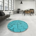 thumbnail image 4 of Ahgly Company Machine Washable Indoor Rectangle Transitional Bright Cyan Blue Area Rugs, 2' x 5', 4 of 7