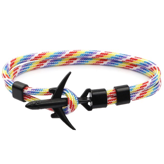 Fashion Anchor Airplane Bracelet Personalized Polyester Rope Bracelet Great Gift for Women Men New