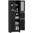 thumbnail image 1 of HOMCOM Bathroom Storage Cabinet with Louvred Doors, Adjustable Shelf, Black, 1 of 10