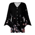 thumbnail image 3 of Strungten 3/4 Length Sleeve Open Front Cardigan For Women Button Down Retro Floral For Dress V Neck Womens Tops Coverup blouses&nbsp;for&nbsp;women&nbsp;dressy&nbsp;casual&nbsp;sexy, 3 of 4