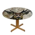 thumbnail image 3 of Orinice Deer Antlers Flowers Round Table Cover Stain Resistant Washable Indoor Outdoor Tablecloth Kitchen Dining Wedding Parties 100% Polyester Fiber 42-46, 3 of 8