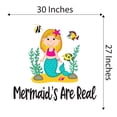 thumbnail image 4 of Mermaid's Are Real Creatures Princess Fish Starfish Queen Sweet Dreams Bedtime Unicorn Lovely Dream Holiday Decorating Bedroom Wall Decal Sticker Cling - Size: 30 In X 27 In, 4 of 5