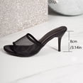 thumbnail image 6 of Gpaecead Women's Mesh Stiletto High Heel Mules Open Toe Breathable Slip On Summer Dressy Evening Party Shoes, Black, 6 of 8