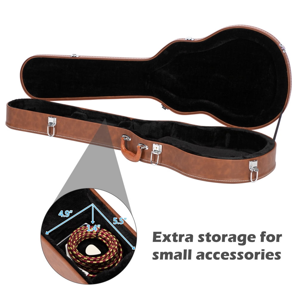 Hard-Shell Electric Guitar Case for GLP Style Electric Guitar Bulge Surface, Brown