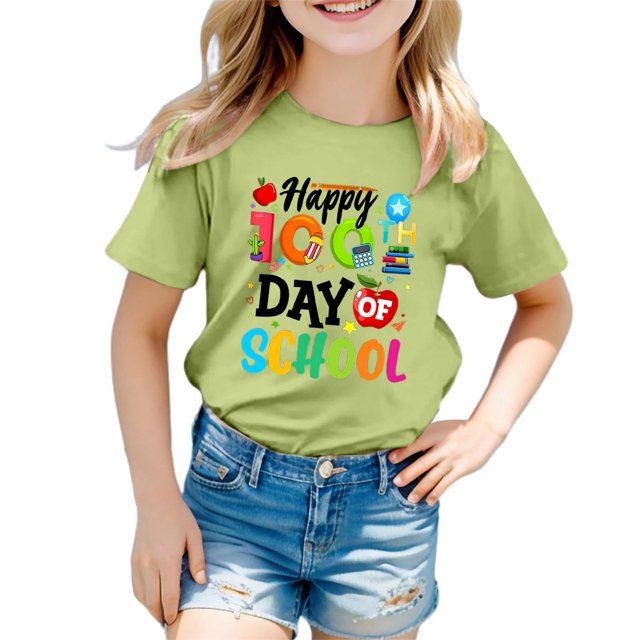 TZEWGL T-Shirts pour Enfants Imprimé Ours Dessin Animé Col Rond Manches Courtes Ample pour Nouveau-Nés Taille 3-4T