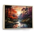 thumbnail image 2 of Designart "Sunrise Over The River Through The Forest II" Forest Floater Framed Canvas Art Print, 2 of 5