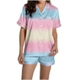 thumbnail image 5 of Censtreet Women's Pajamas Set 2 Pieces Cute Print Button Short Sleeve Shirt with Shorts Sleepwear PJs Set, 5 of 7