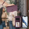 thumbnail image 3 of ELEHOLD For Apple iPhone 16e Flip PU Leather Wallet Case with Credit Card Slot RFID Blocking Kickstand Shock-Absorbent TPU Magnetic Protective Cover With Lanyard ,Violet, 3 of 12