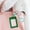 Green, variant on Double Card Slots ID Badge Holder with Woven Strap, Cute PU Leather Photo Card Case Keychain Accessory for Students, 4.33x2.87 in