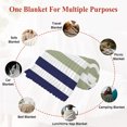 thumbnail image 6 of Striped Anchor Throw Blanket, Flannel Fleece Blanket with Striped Design for Couch, Navy Blue Nautical Sage Green Geometric Soft Breathable All Season Plush Blankets for Sofa Office Bed 50"x60", 6 of 9