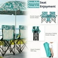 thumbnail image 3 of UBesGoo, Beach Chair,  Two Seat Portable Chair, Folding Chairs for Outside with Umbrella, Fishing Chair with Canopy, With Bag, Blue Green Coconut Tree, 3 of 7