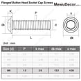 thumbnail image 2 of M6-1.0 X 12 Mm Tornillos De Cabeza De Botón Con Brida Acero Inoxidable 18-8 (304) Acabado Brillante Rosca Completa Allen Socket Drive 25 Pcs, 2 of 5