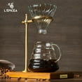 thumbnail image 3 of Ensemble de Cafetière à Verser, Cafetière à Verser avec Support, Support en Acier Inoxydable Réglable, Base en Bois, Filtres en Papier, Carafe en Verre Coniques, Goutteur à Café à Verser (Noir), 3 of 8