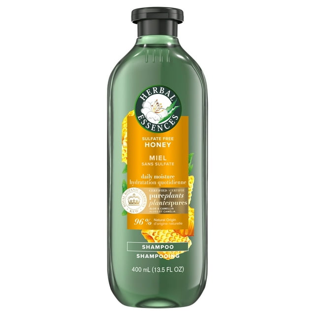 Herbal Essences Honey Daily Moisture Sulfate Free Shampoo, Nourishes Dry Hair, with Certified Camellia Oil and Aloe Vera, For All Hair Types, Especially Dry Hair