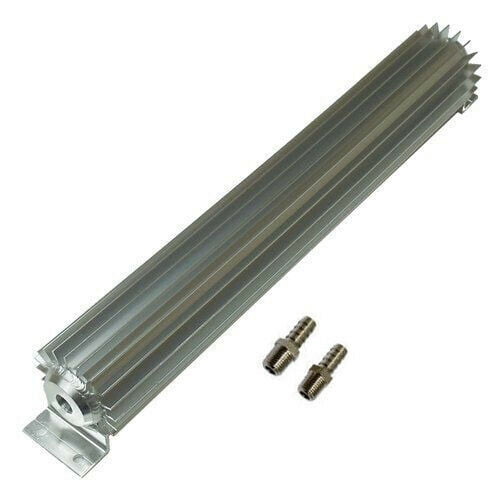 18/" Satin Aluminum 1 Single Pass Transmission Cooler /& fittings