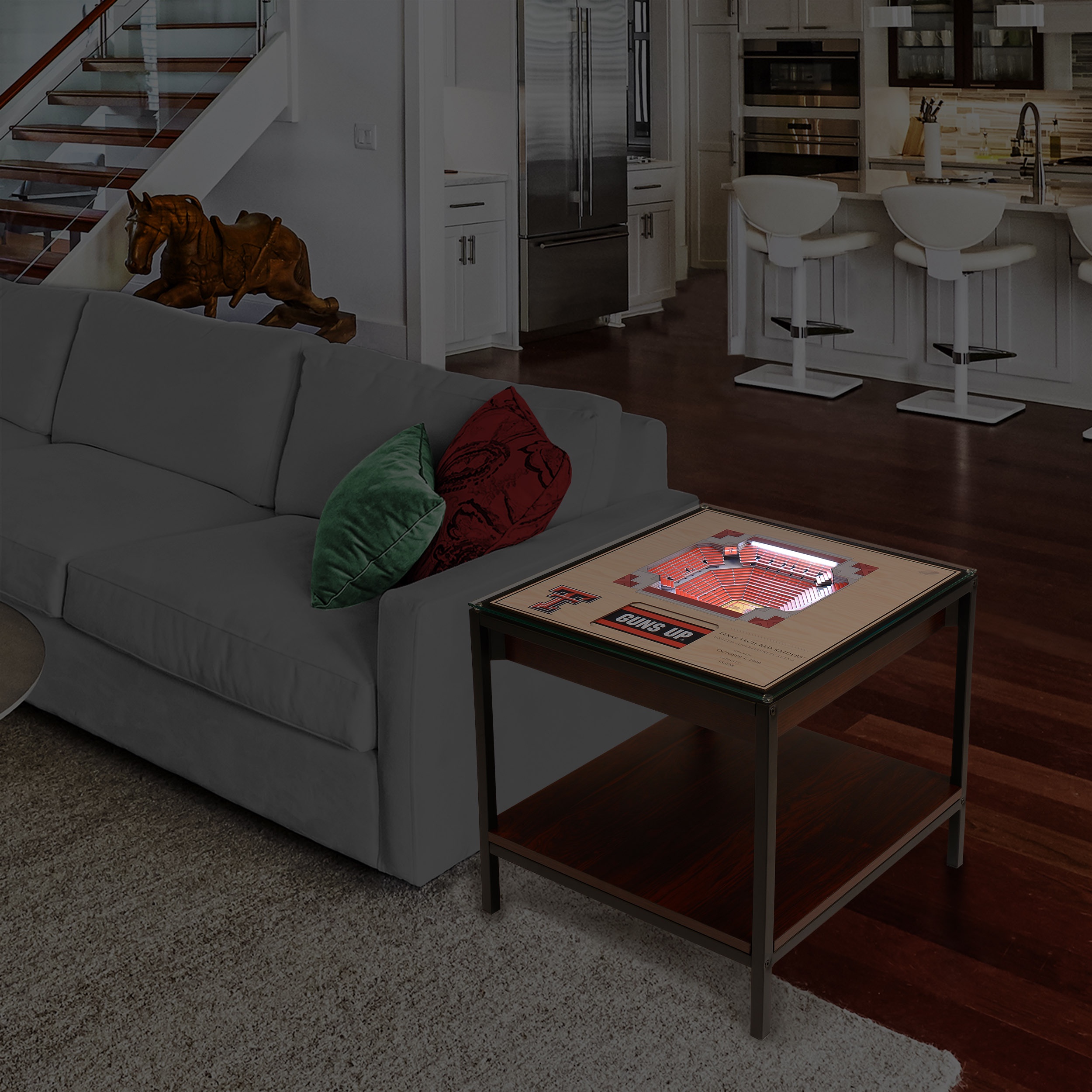 Texas Tech Red Raiders BB 25-Layer StadiumViews Lighted End Table